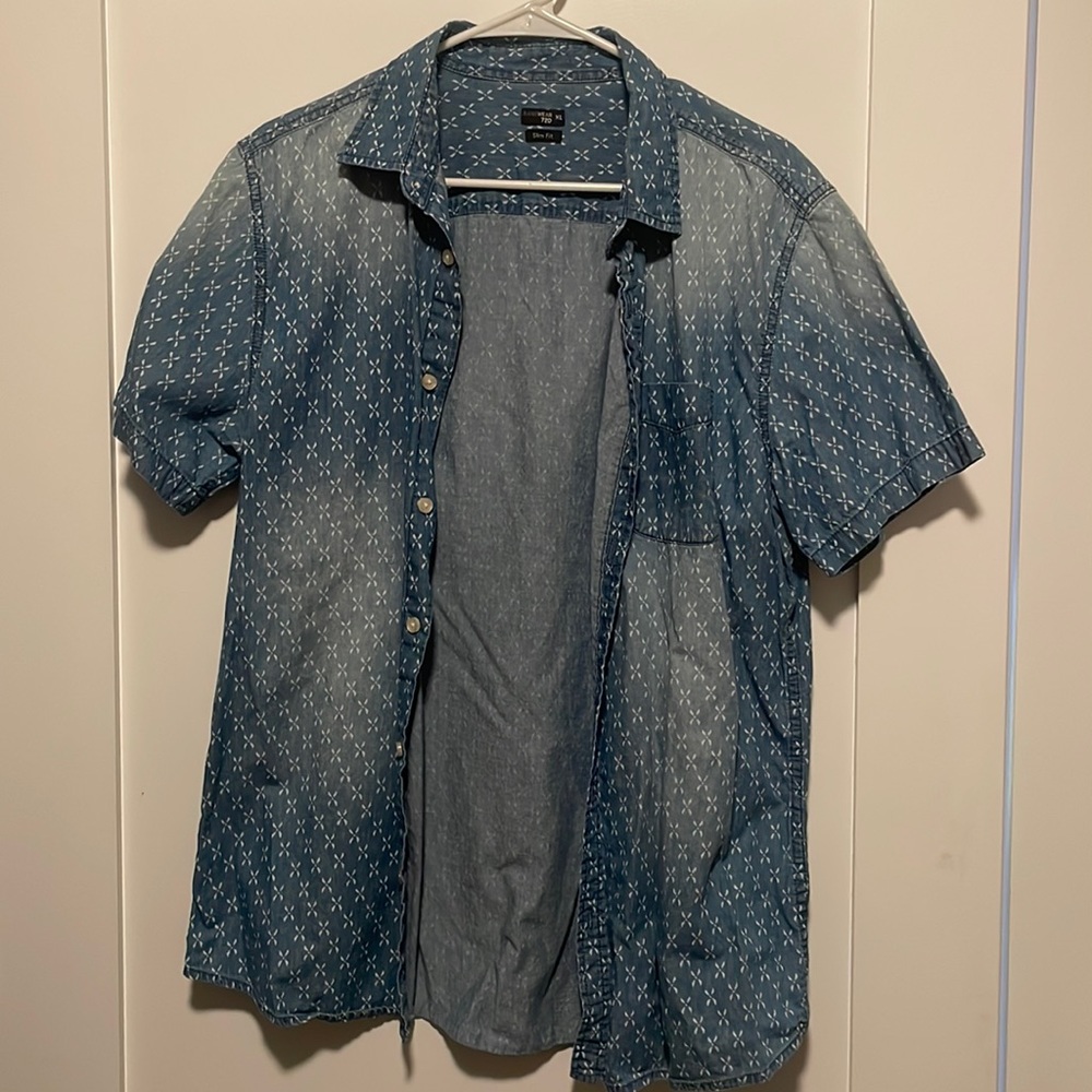 Denim Short Sleeve Button Down
